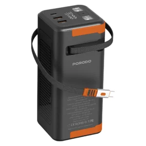 پاوربانک پورودو مدل Porodo Power Boost PDPBFCH093BK 50000mAh با کابل Type-C جمع‌شونده | شارژ سریع 20 وات