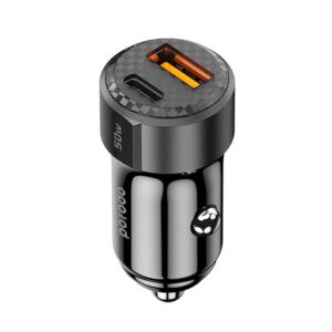 شارژر فندکی پرودو مدل Porodo 50W Dual Port Car Charger | شارژ سریع PD 20W و QC 3.0 30W