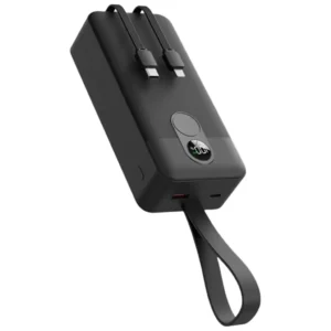 پاوربانک 30000 میلی‌آمپرساعت پرودو مدل Porodo Power Bank with Integrated Cables | توان 22.5 وات با کابل‌های داخلی