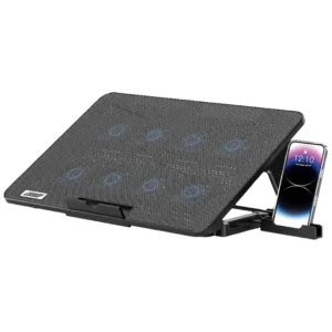 پایه خنک کننده لپتاپ پرودو گیمینگ مدل PDXF5CP | تنظیم زاویه، 8 فن و هولدر موبایل