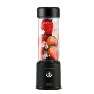 شیکر شارژی پاورولوژی مدل Powerology 6-Blade Portable Juicer 450ml 126W PN6BPJBK | آبمیوه‌گیری قابل حمل