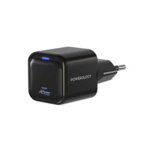 شارژر دیواری پاورولوژی مدل Powerology Ultra-Compact GaN Charger PD 20W PWCUQC015 | شارژر USB-C فست شارژ EU