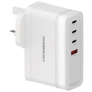 شارژر دیواری پاورولوژی مدل Powerology Lunex Series Fast Charging Adapter PD 140W PWFC1030BWH | شارژر 4 پورت USB-C PD 3.1